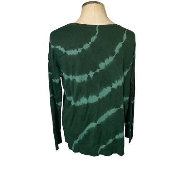 J. Jill Kale Green Tie-Dye Striped Boat-Neck Pullover Sweater Size XS - Picture 5 of 10
